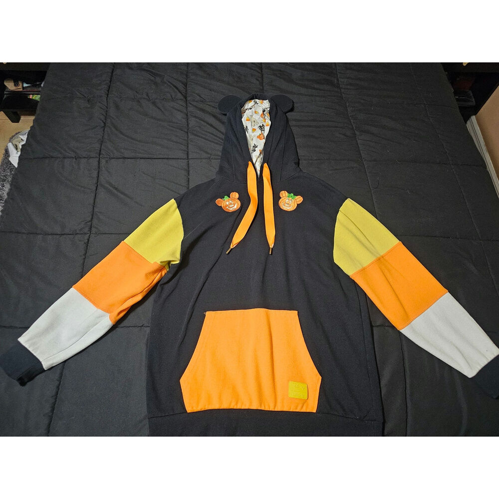 Loungefly x Disney Mickey & Minnie Candy Corn Halloween Hoodie!